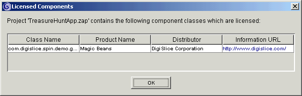 Licensed Component Dialog Illustration